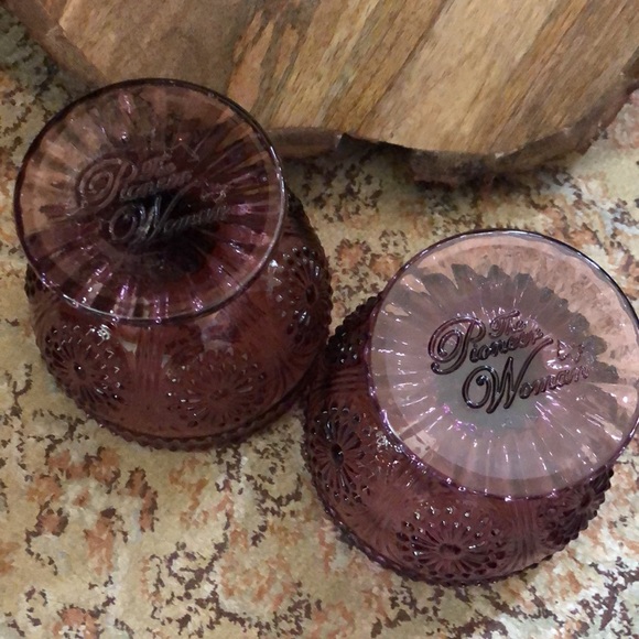 THE PIONEER WOMAN Set-of-2 Adeline Plum Glass Textured Old-Fashioned Sundae NEW - Picture 12 of 17